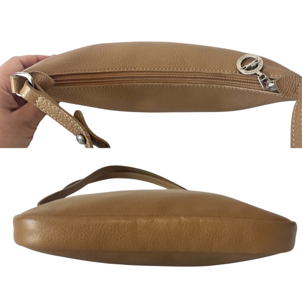 Longchamp Le Foulonne Vintage Beige Leather Baguette Convertible Shoulder Bag - Picture 8 of 9